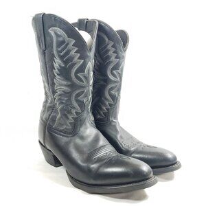Laredo Mens Size 13 Black Leather Western Cowboy Boots